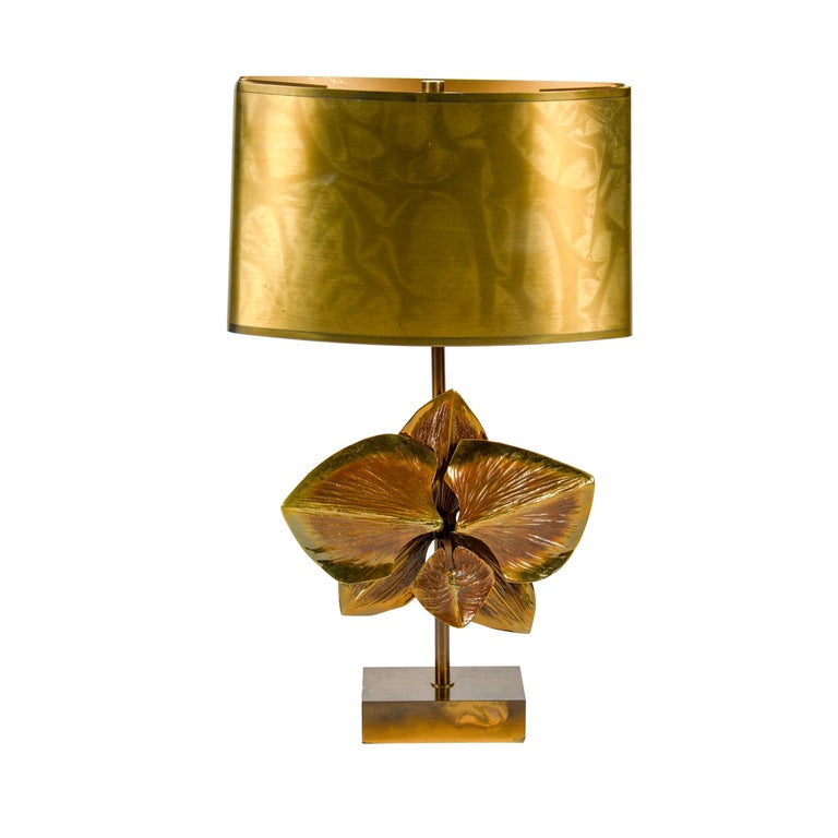 Bronze Lamp by Maison Charles For Sale
