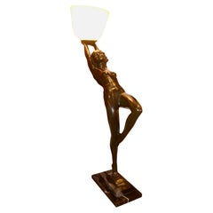 Bronze Lamp depicting an Art Deco Dancer