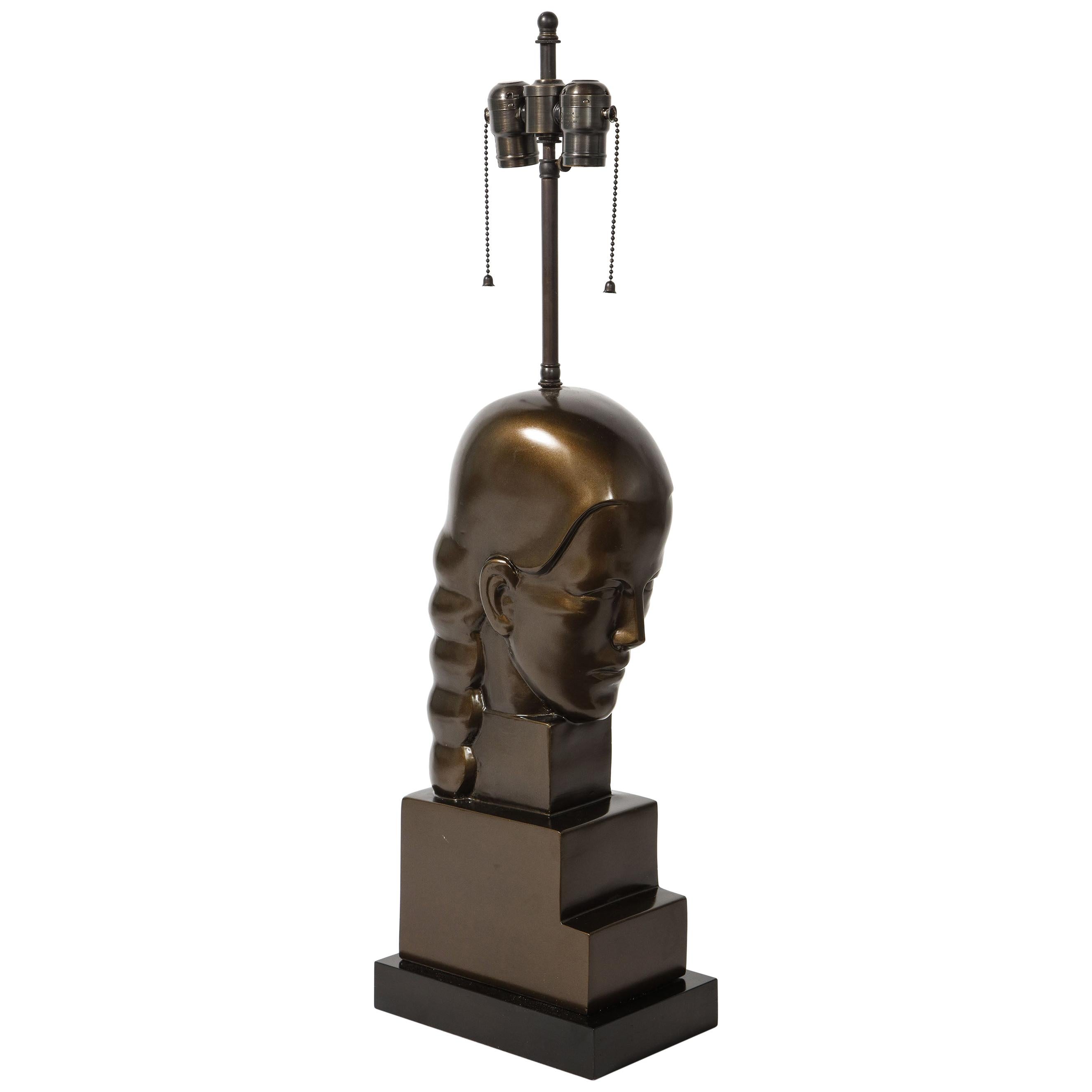 Metal Lamp of Bust form