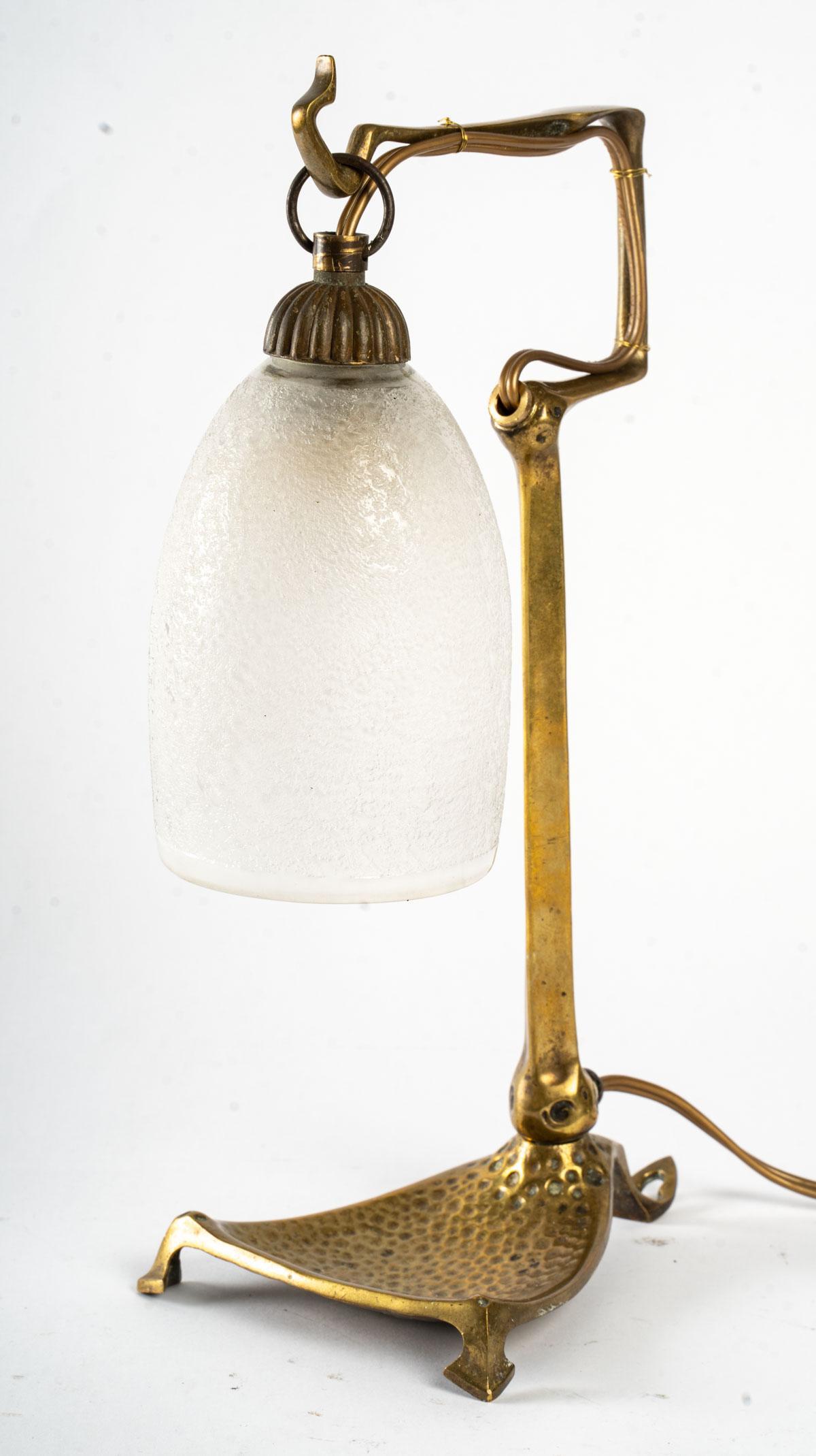 Lampenfuß BRONZE H.33cm Lampe & Leuchten Vintage Beleuchtung Jugendstil Lampe 