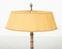 Bronze Lamp with Silk Shade by Harald Elof Notini for Bohlmarks