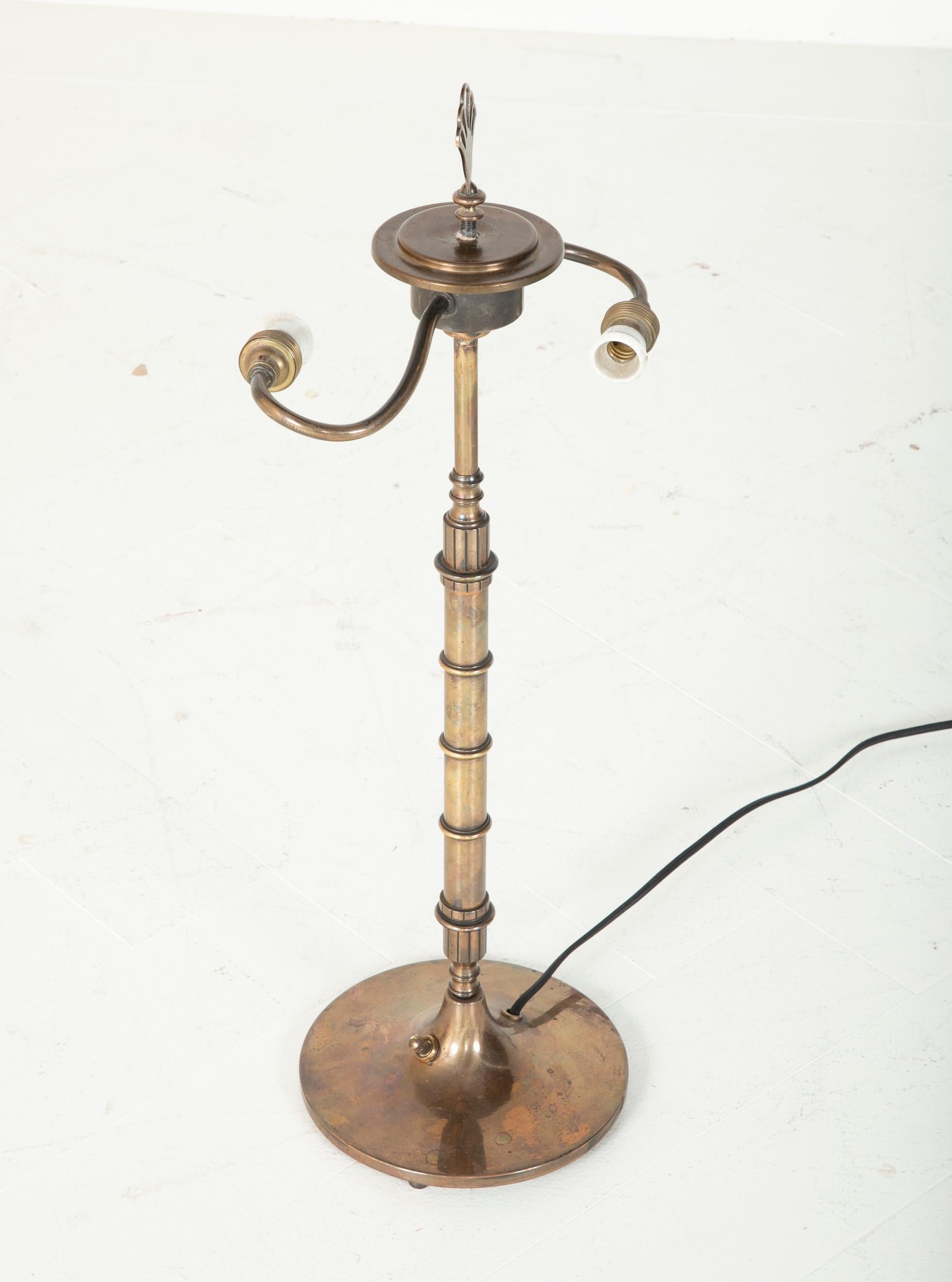 20th Century Bronze Lamp with Silk Shade by Harald Elof Notini for Bohlmarks