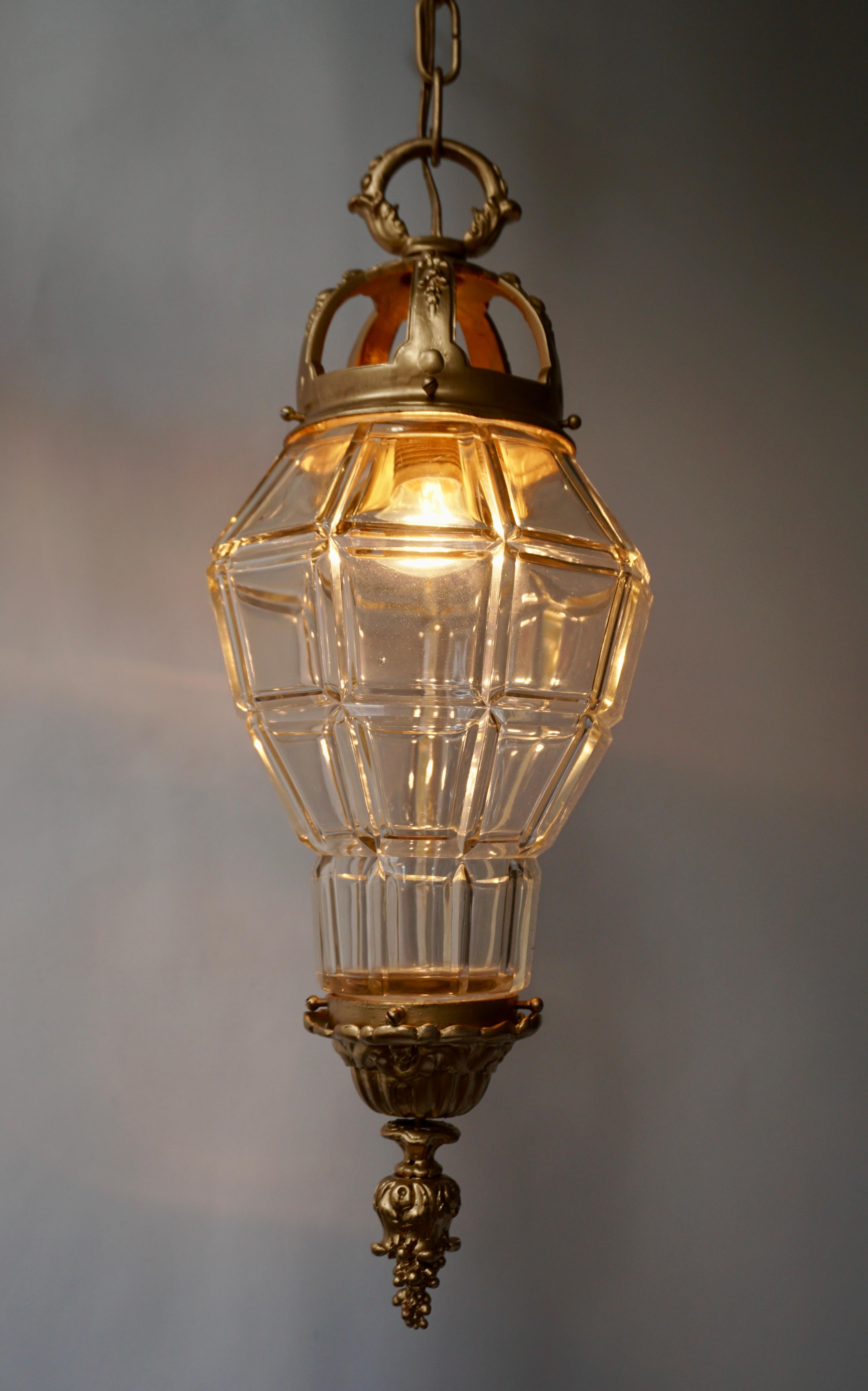 Mid-Century Modern Bronze Lantern For Sale