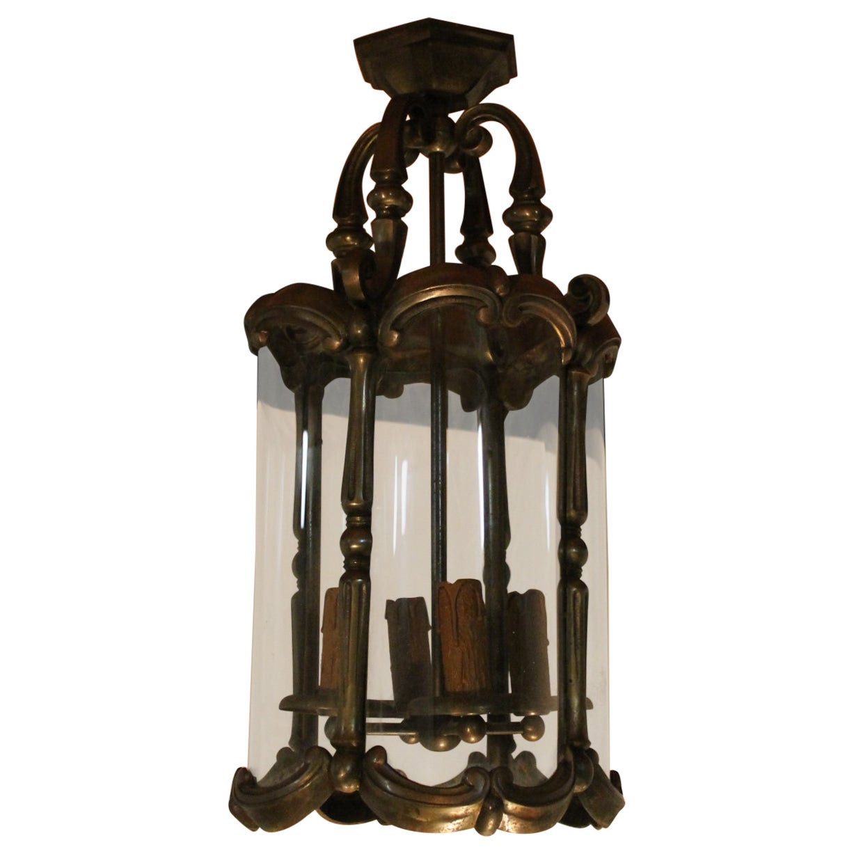 Farol de bronce, francés, siglo XX