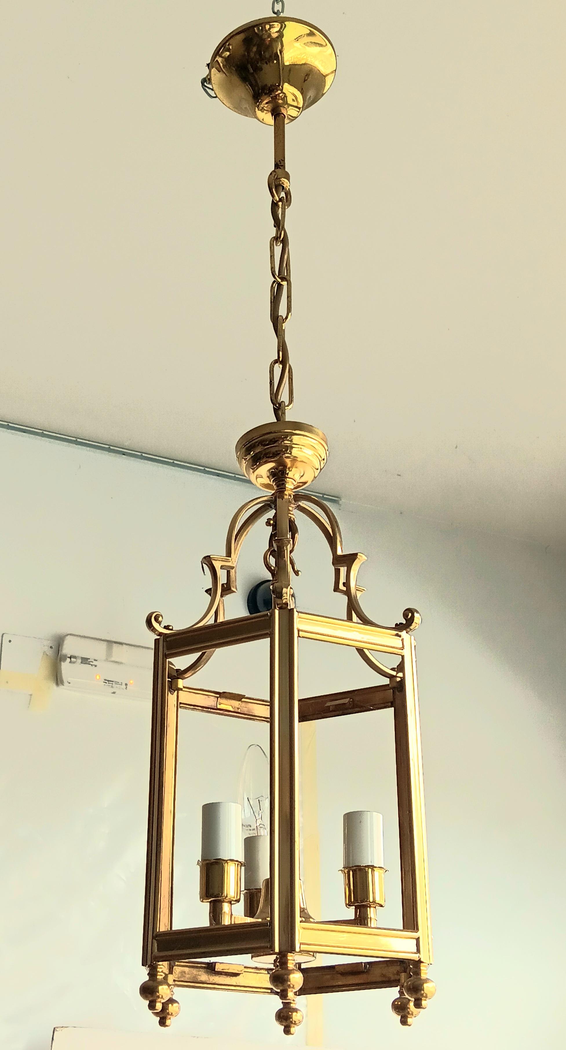 If you are interested, but have any questions regarding this article, contact me and I will be happy to answer your questions as soon as possible.

Lantern Measures: 44x 23 x 24 (80 Total with the chain).

This beautiful lantern from Mid  20th