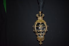 Bronze Lantern with Hand Beveled Crystal Panels