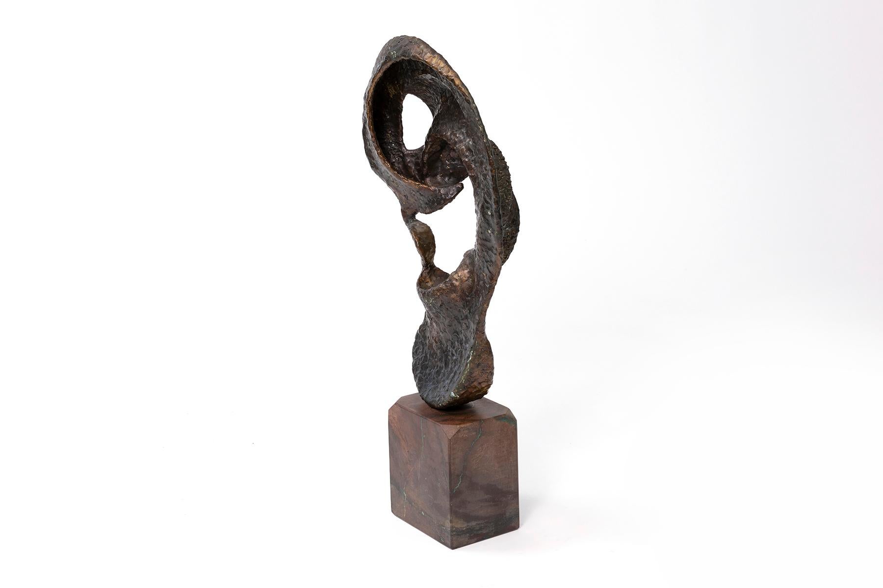 Mid-Century Modern Bronze Abstract Ear Sculpture by Robert Clark & William De Lillo