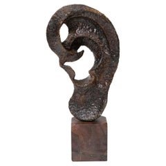 Bronze Abstract Ear Sculpture by Robert Clark & William De Lillo