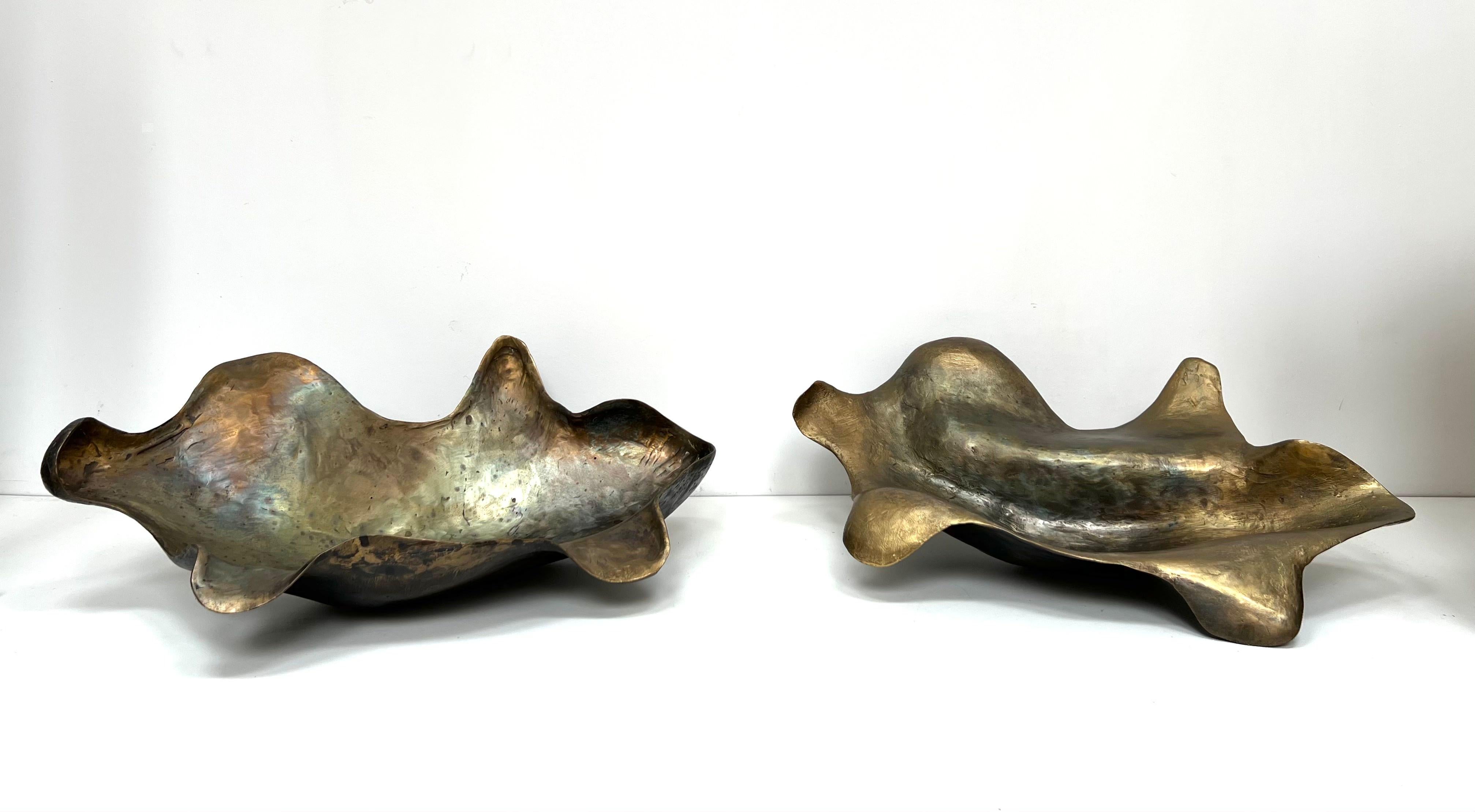 Hand-Crafted  Bronze sculptural bowl, 'Tortolina 1' For Sale