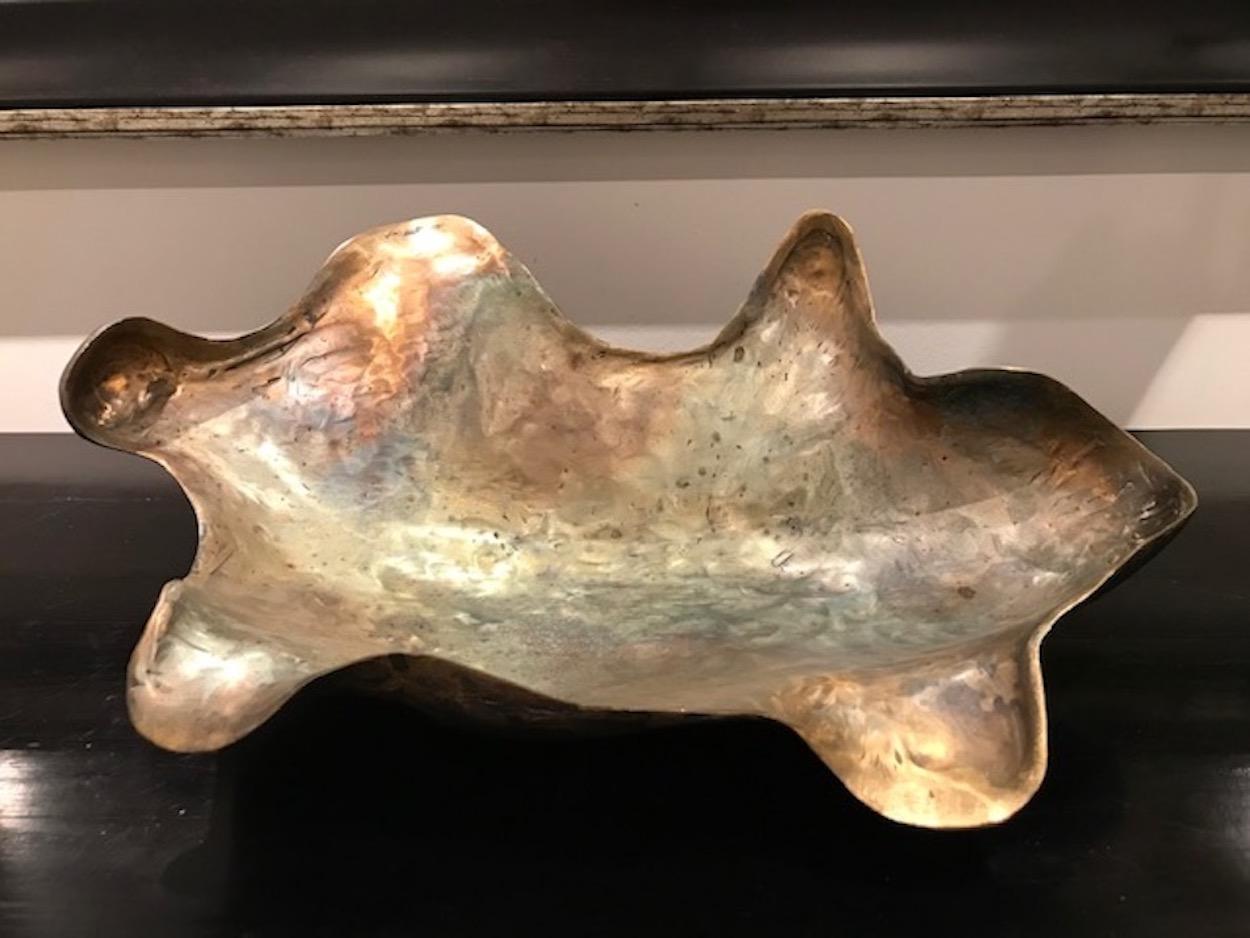  Bronze sculptural bowl, 'Tortolina 1' For Sale 1