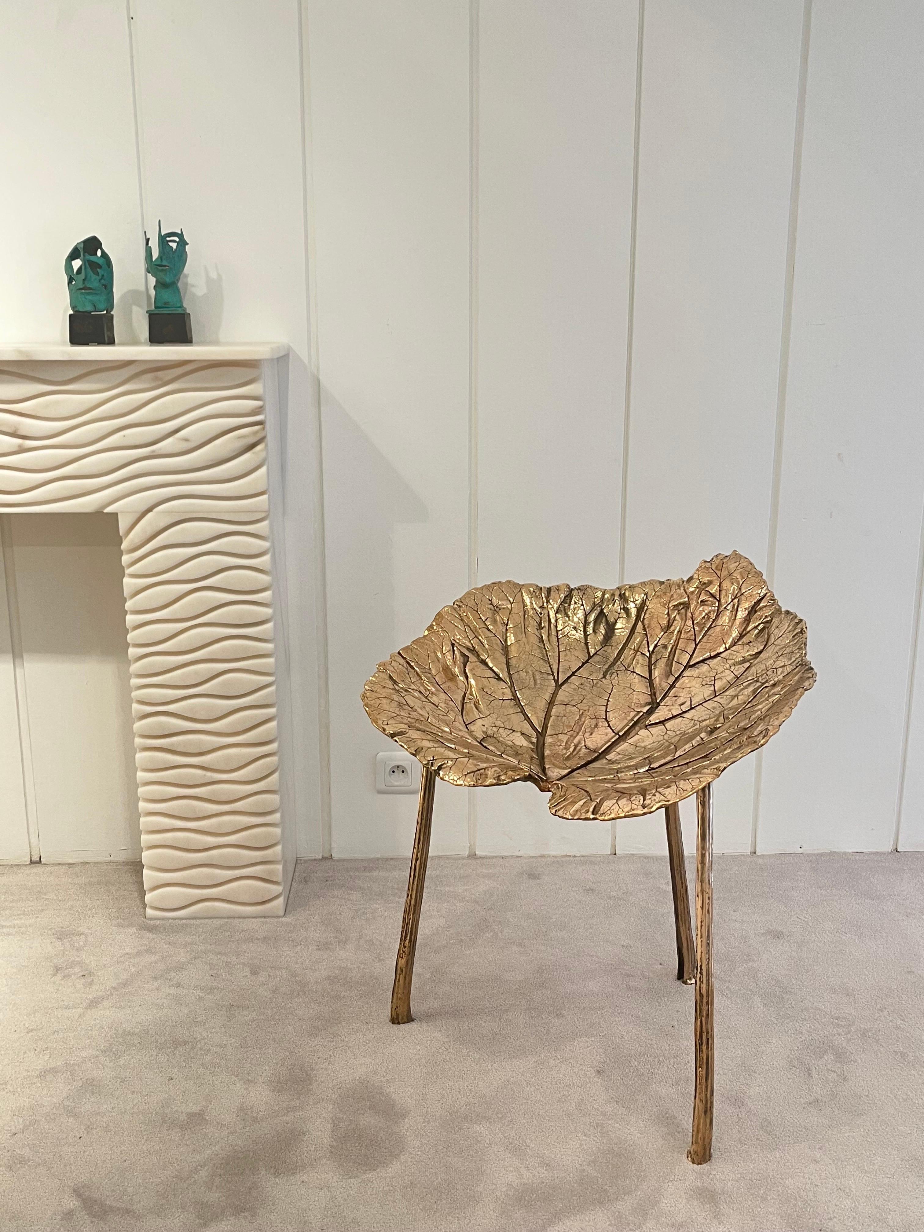 Bronze Large Stool by Clotilde Ancarani For Sale 3