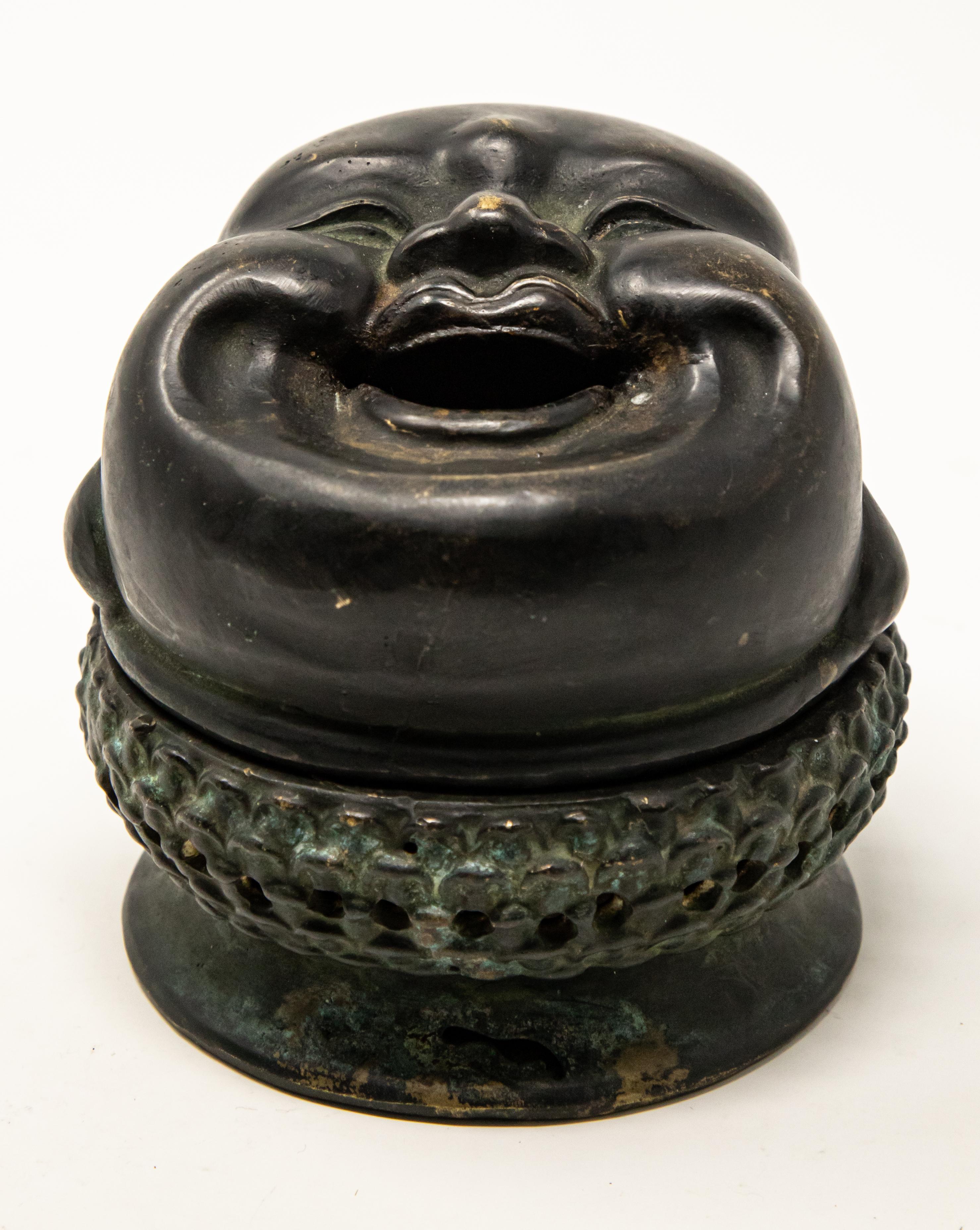 Metalwork Bronze Laughing Budai Censer For Sale