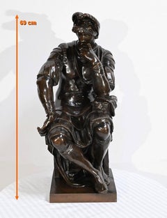 Bronze sculpture “Laurent de Medicis” after Michelangelo, 19th