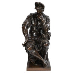 Bronzeskulptur Laurent de Medicis aus Bronze nach Michelangelo, 19. Jahrhundert