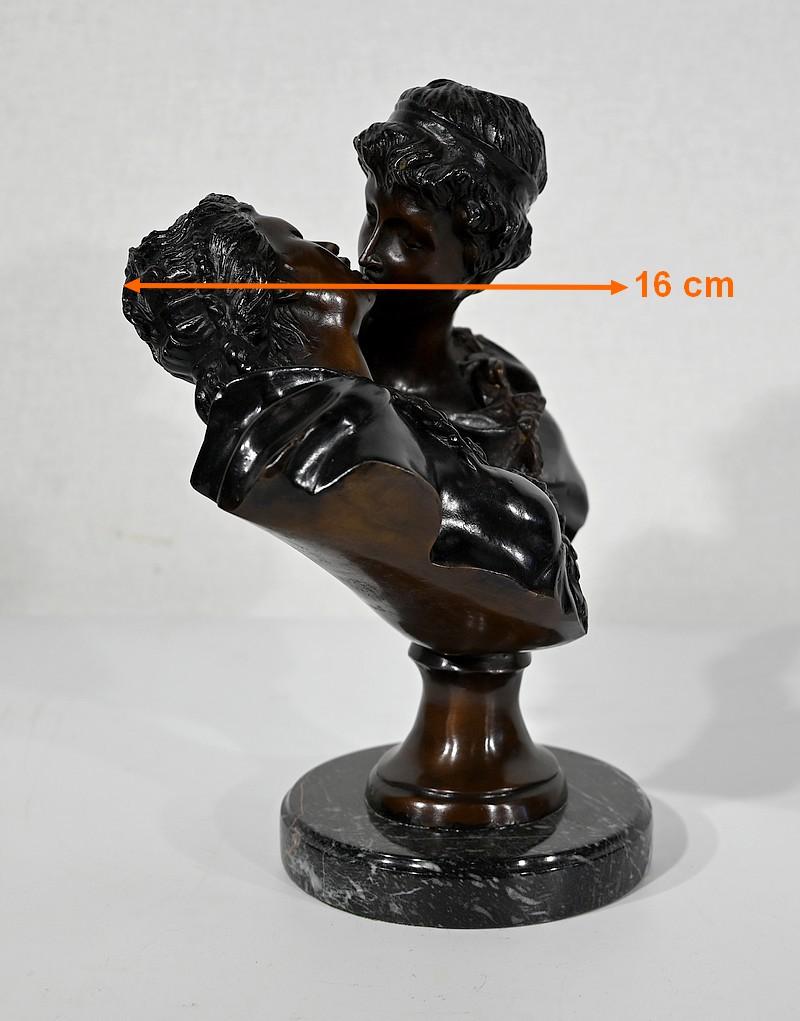 Sculpture en bronze La baiser donnée d'après J-A. Houdon - Fin du XIXe siècle en vente 11