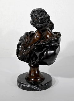 Sculpture en bronze La baiser donnée d'après J-A. Houdon - Fin du XIXe siècle