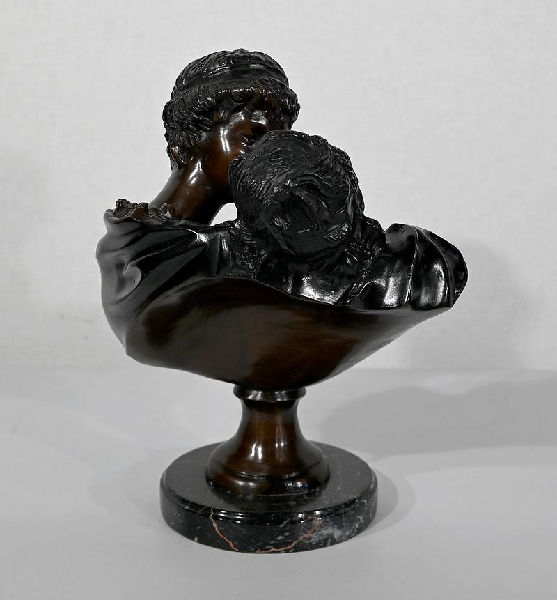 Bronze Sculpture en bronze La baiser donnée d'après J-A. Houdon - Fin du XIXe siècle en vente