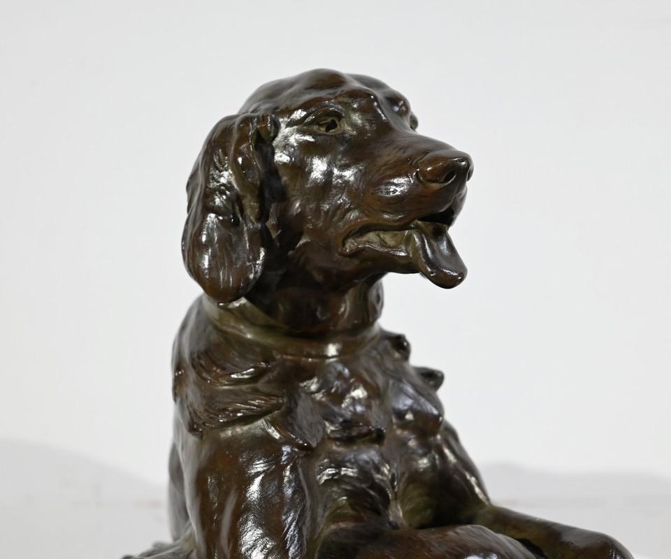 Bronze The Dog with the Hare, signé J-E. Masson - Début du XXe siècle en vente 5