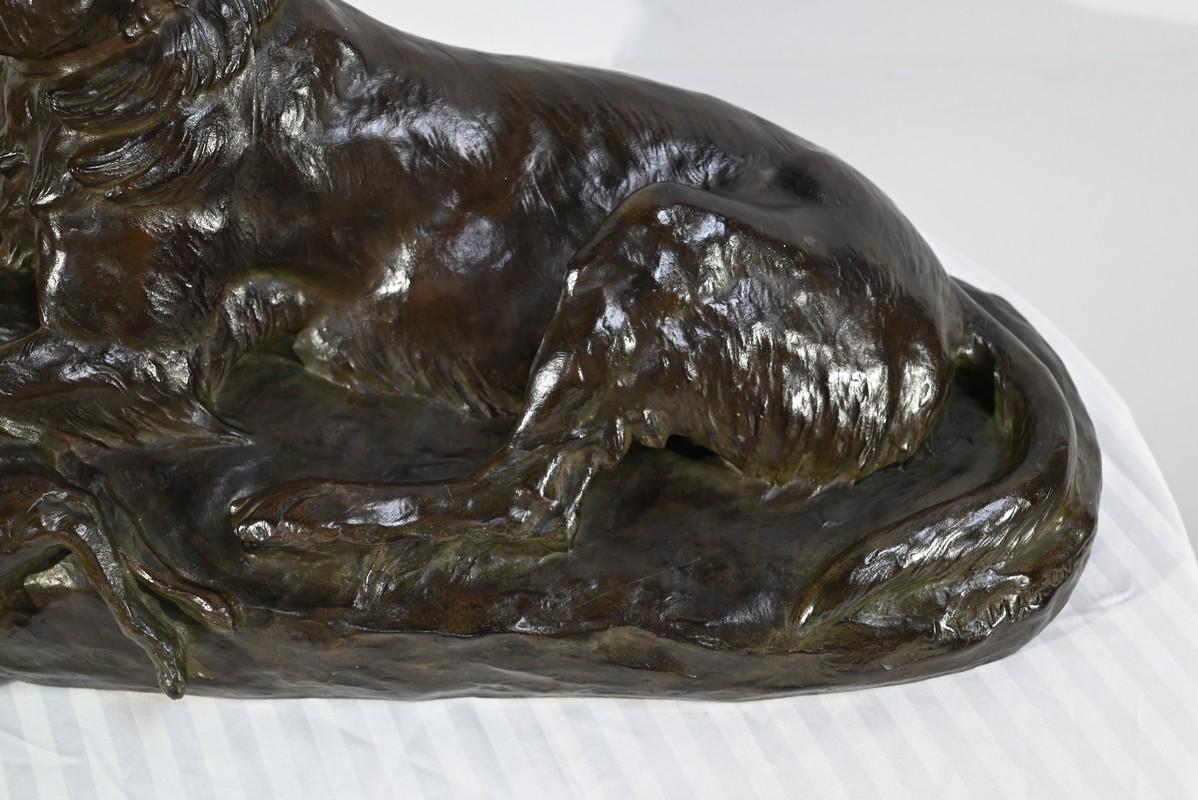 Bronze The Dog with the Hare, signé J-E. Masson - Début du XXe siècle en vente 9