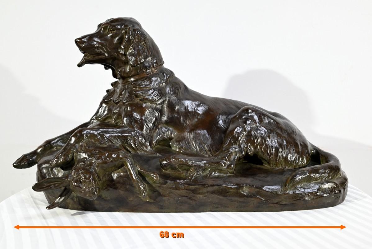 Bronze The Dog with the Hare, signé J-E. Masson - Début du XXe siècle en vente 15