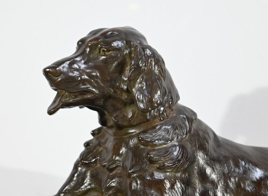 20ième siècle Bronze The Dog with the Hare, signé J-E. Masson - Début du XXe siècle en vente
