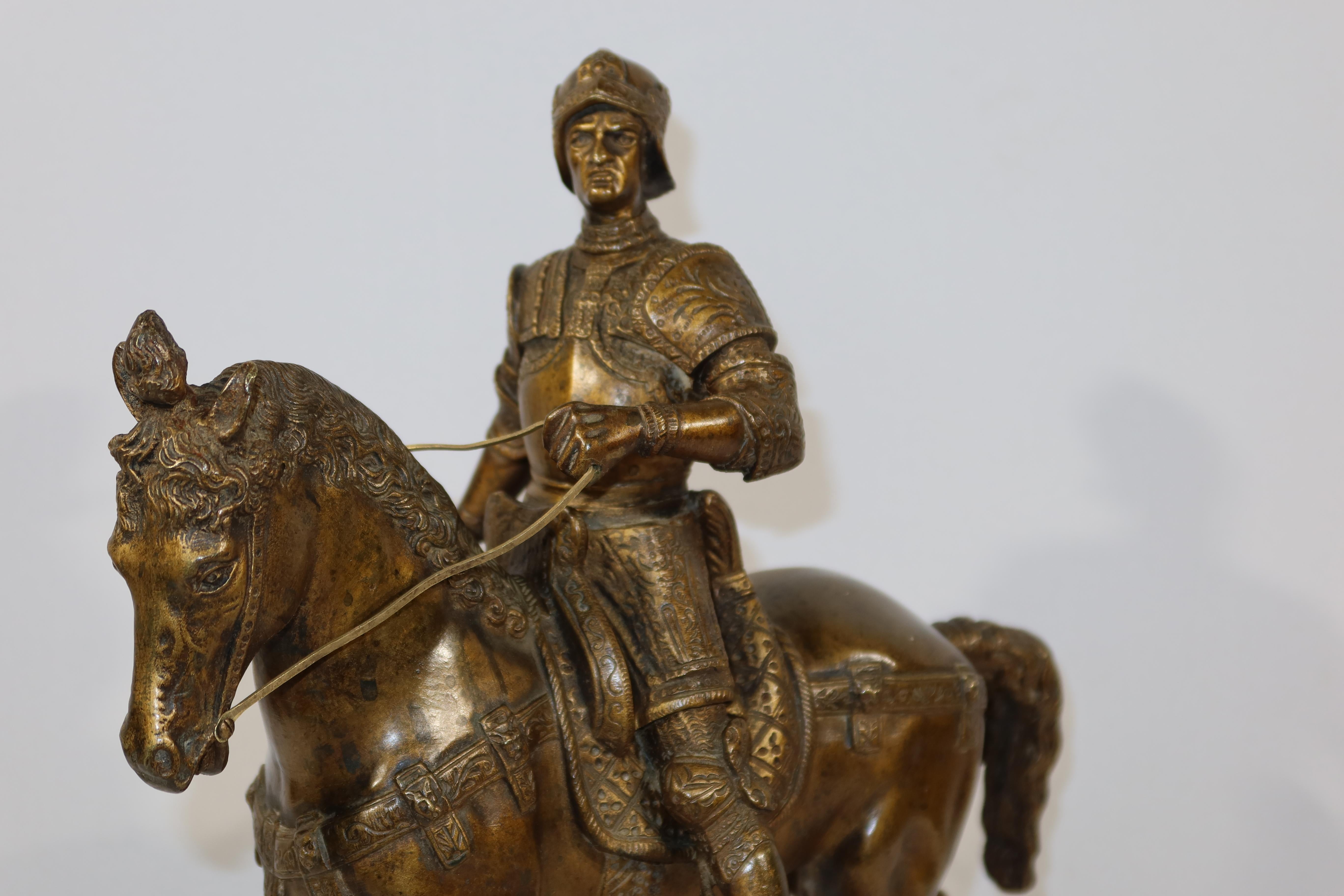 Sculpture en bronze Le Colleone d'après Verrocchio - 19e siècle en vente 5