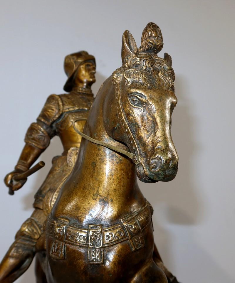 Sculpture en bronze Le Colleone d'après Verrocchio - 19e siècle en vente 7