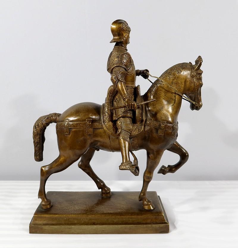 Sculpture en bronze Le Colleone d'après Verrocchio - 19e siècle en vente 8