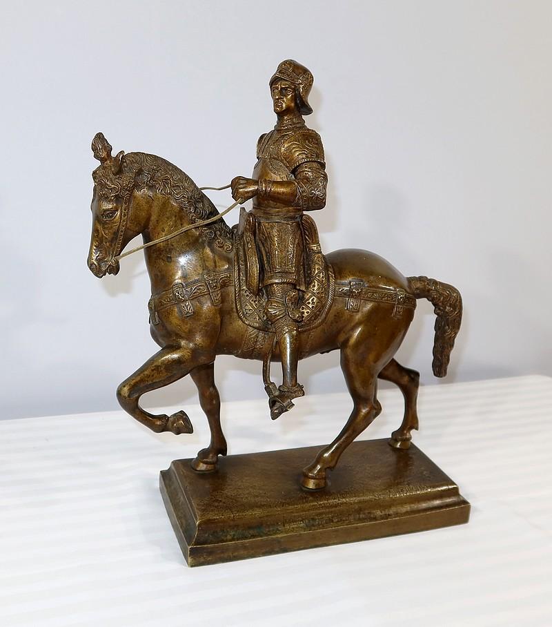 Français Sculpture en bronze Le Colleone d'après Verrocchio - 19e siècle en vente