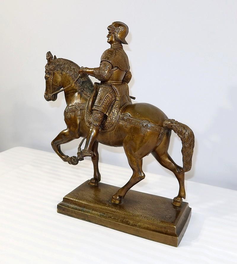 Sculpture en bronze Le Colleone d'après Verrocchio - 19e siècle Bon état - En vente à HÉRIC, FR