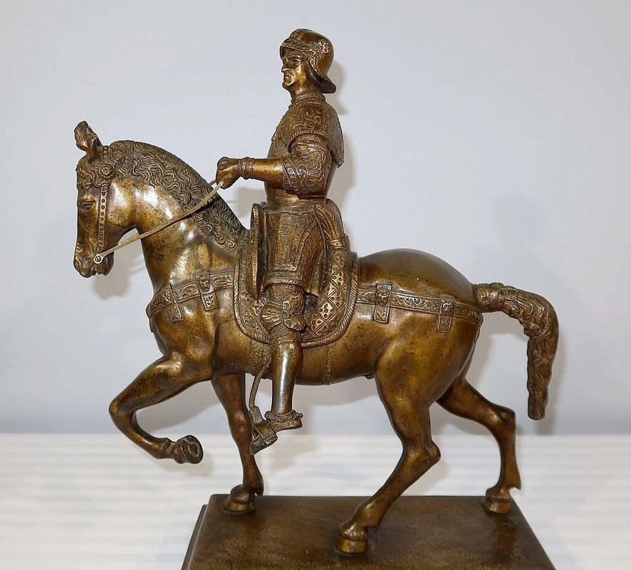 Bronze Sculpture en bronze Le Colleone d'après Verrocchio - 19e siècle en vente