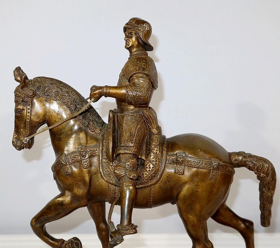 Sculpture en bronze Le Colleone d'après Verrocchio - 19e siècle en vente 1