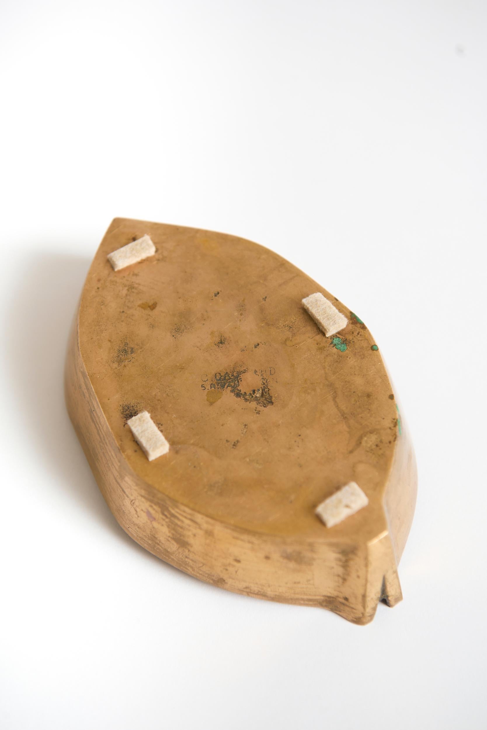 Mid-Century Modern Bronze Leaf Bowl