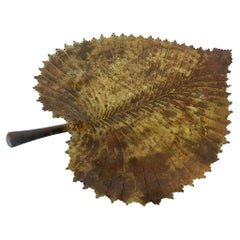Scultura centrotavola in bronzo a forma di foglia #2