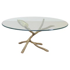 Couchtisch aus Blattbronze, Jacques Duval zugeschrieben, 1980er Jahre