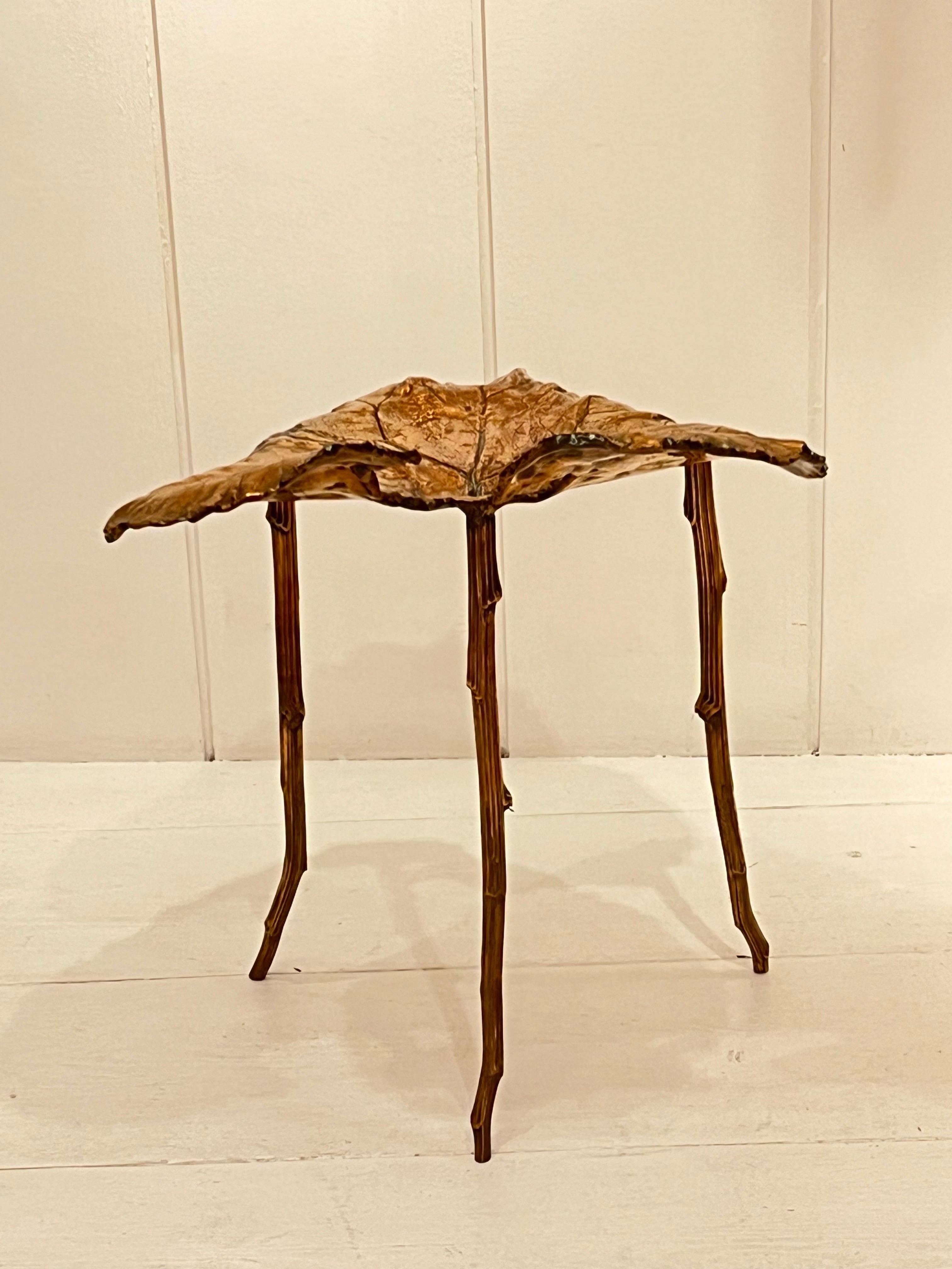 Bronze Leaf Stool by Clotilde Ancarani In Excellent Condition For Sale In Saint-Ouen, FR