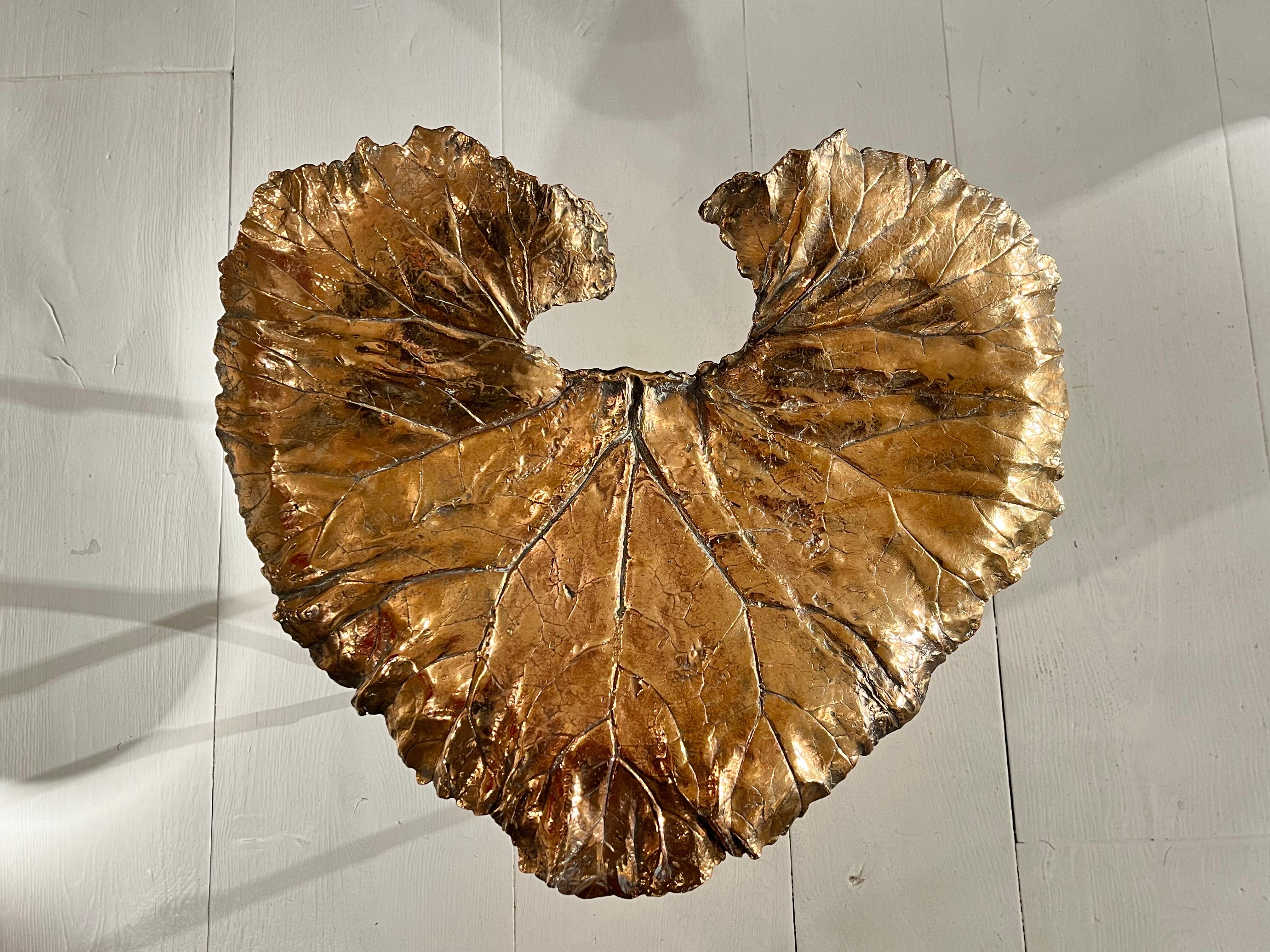 Contemporary Bronze Leaf Stool by Clotilde Ancarani