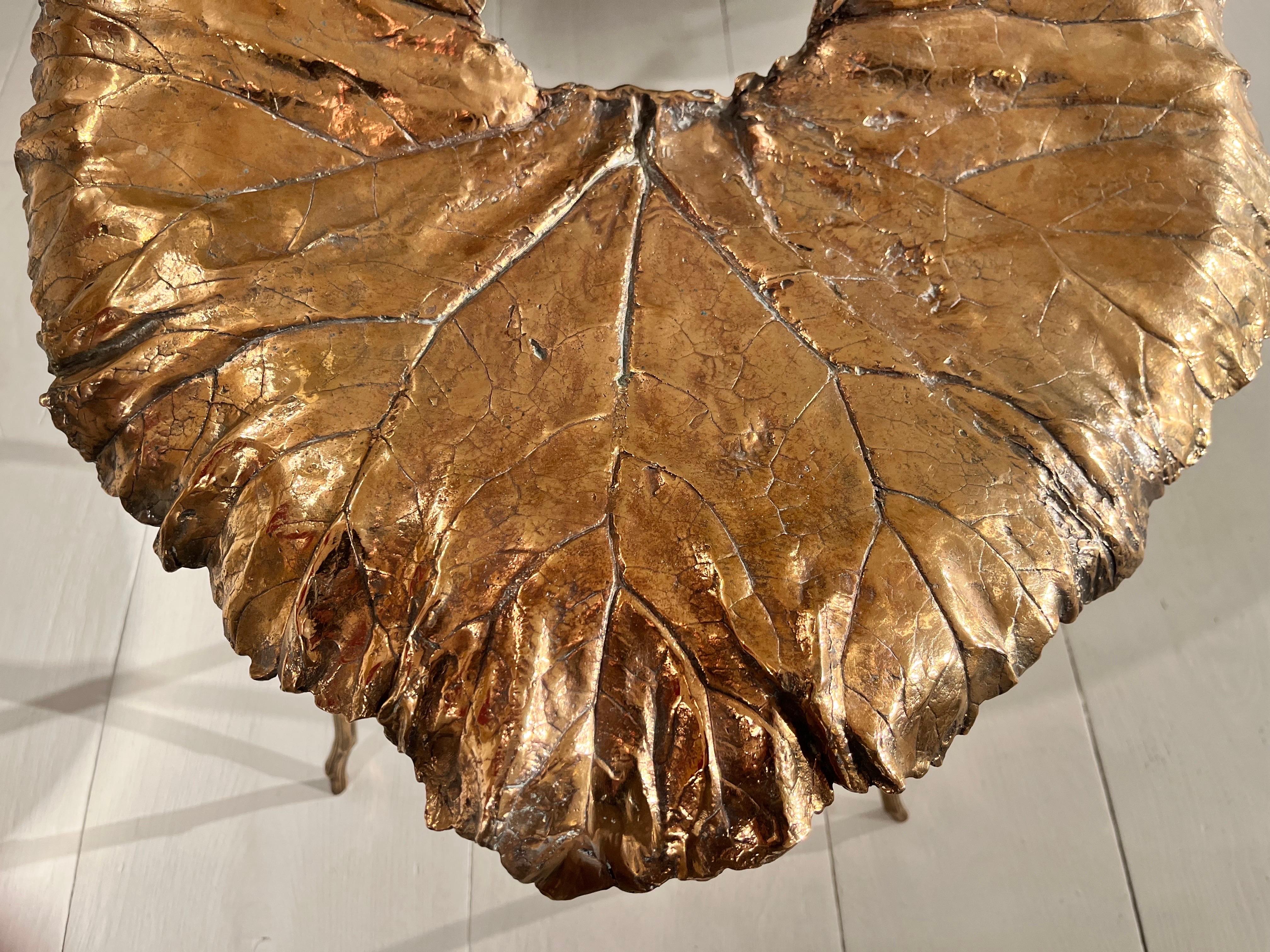 Bronze Leaf Stool by Clotilde Ancarani For Sale 1