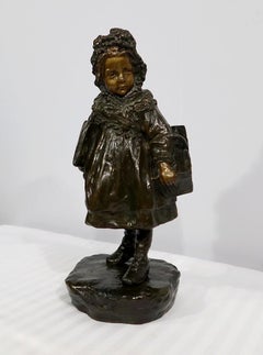 Bronze sculpture “The Schoolgirl”, by J. Cardona, after Pascau – 20th