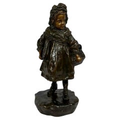 Bronze sculpture “The Schoolgirl”, by J. Cardona, after Pascau – 20th