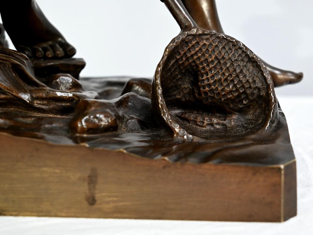 Bronze Sculpture “The Child with the Net”, signed R.Guillaume – 20th century For Sale 6