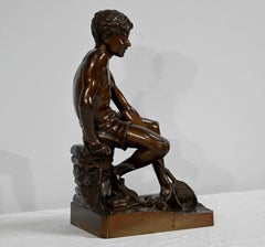 Bronze Sculpture “The Child with the Net”, signed R.Guillaume – 20th century