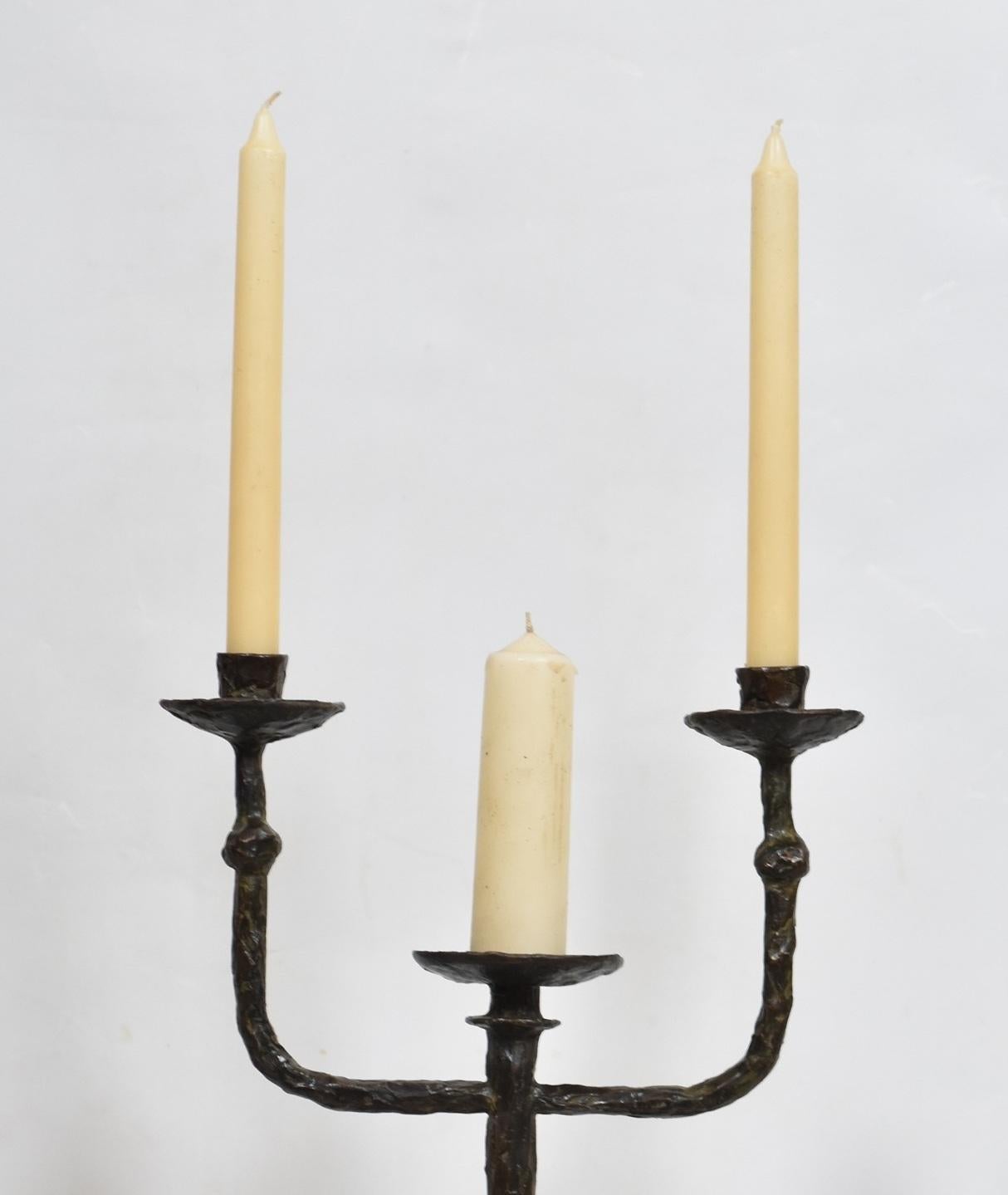 Calco Candelabro leopardato in bronzo in vendita