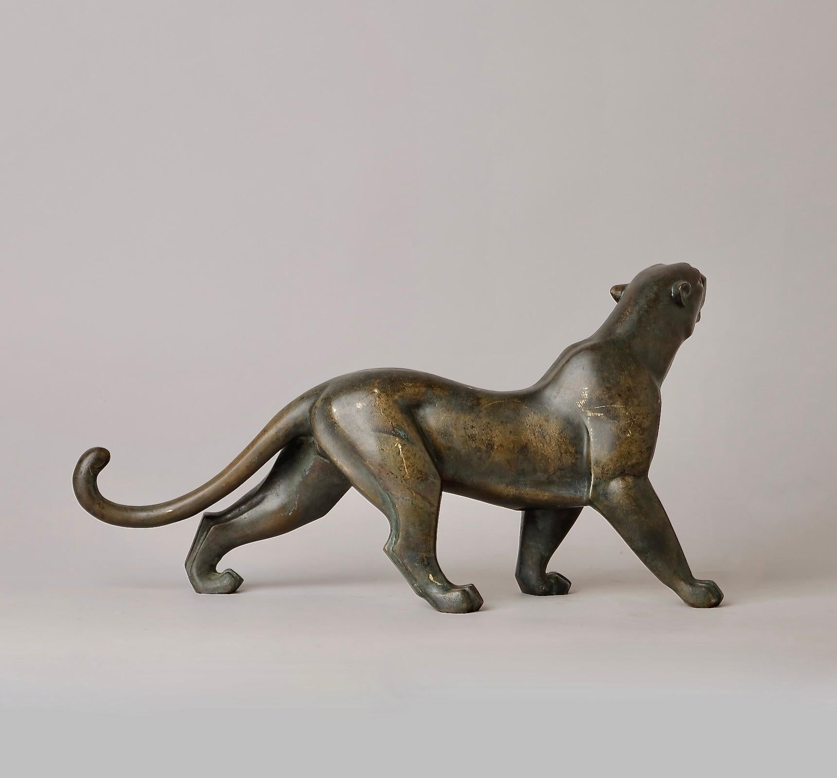 Sculpture léopard de l'artiste de Nitten Tsuda Eijyu (1915-2001) en vente 2