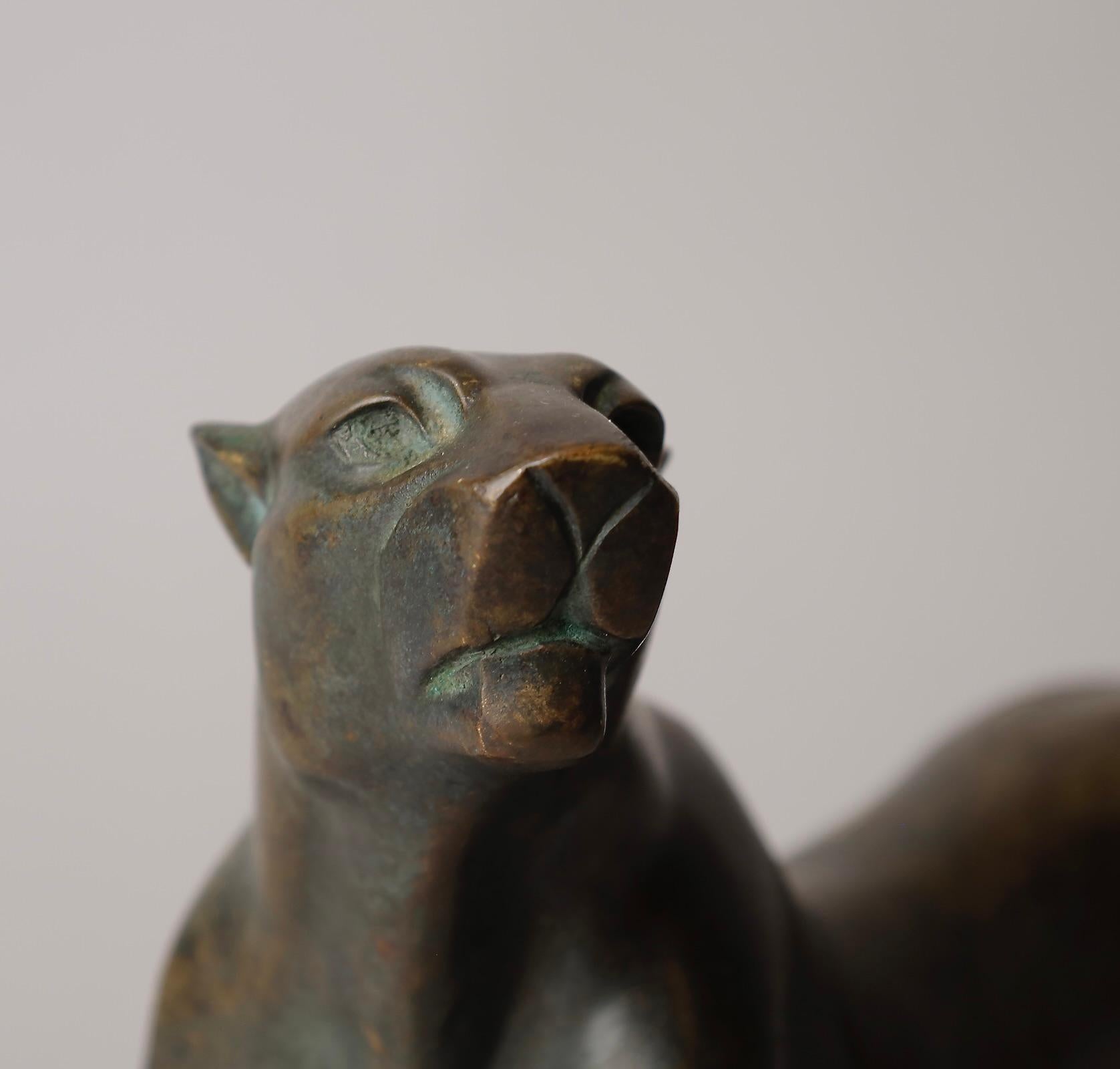 Sculpture léopard de l'artiste de Nitten Tsuda Eijyu (1915-2001) Bon état - En vente à Fukuoka, JP