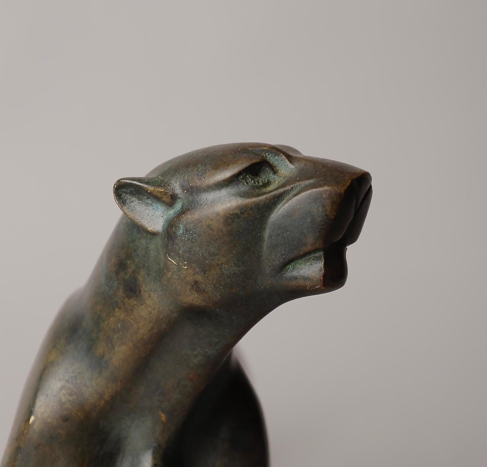 Bronze Sculpture léopard de l'artiste de Nitten Tsuda Eijyu (1915-2001) en vente