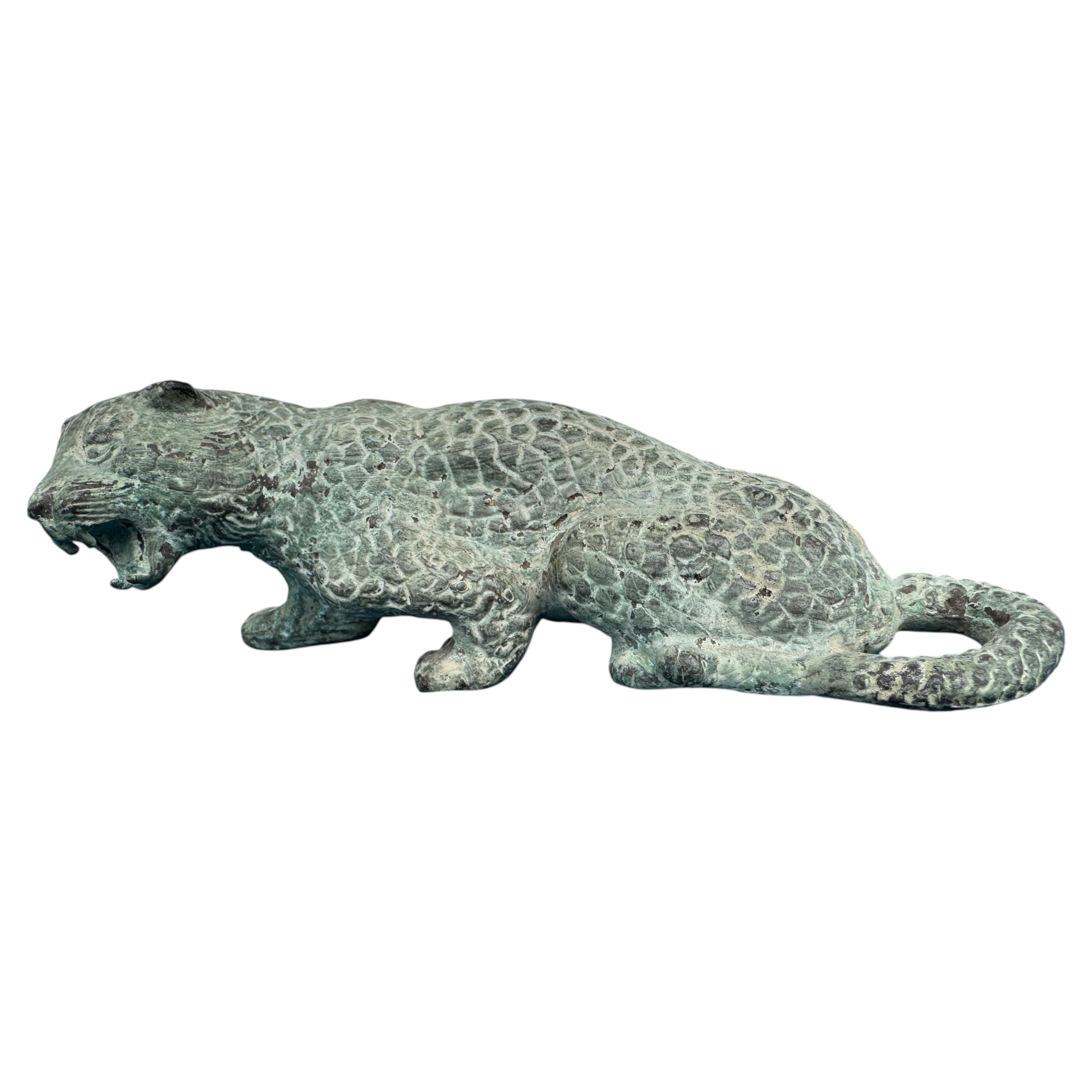 Bronze Leopard with Spots and Patina