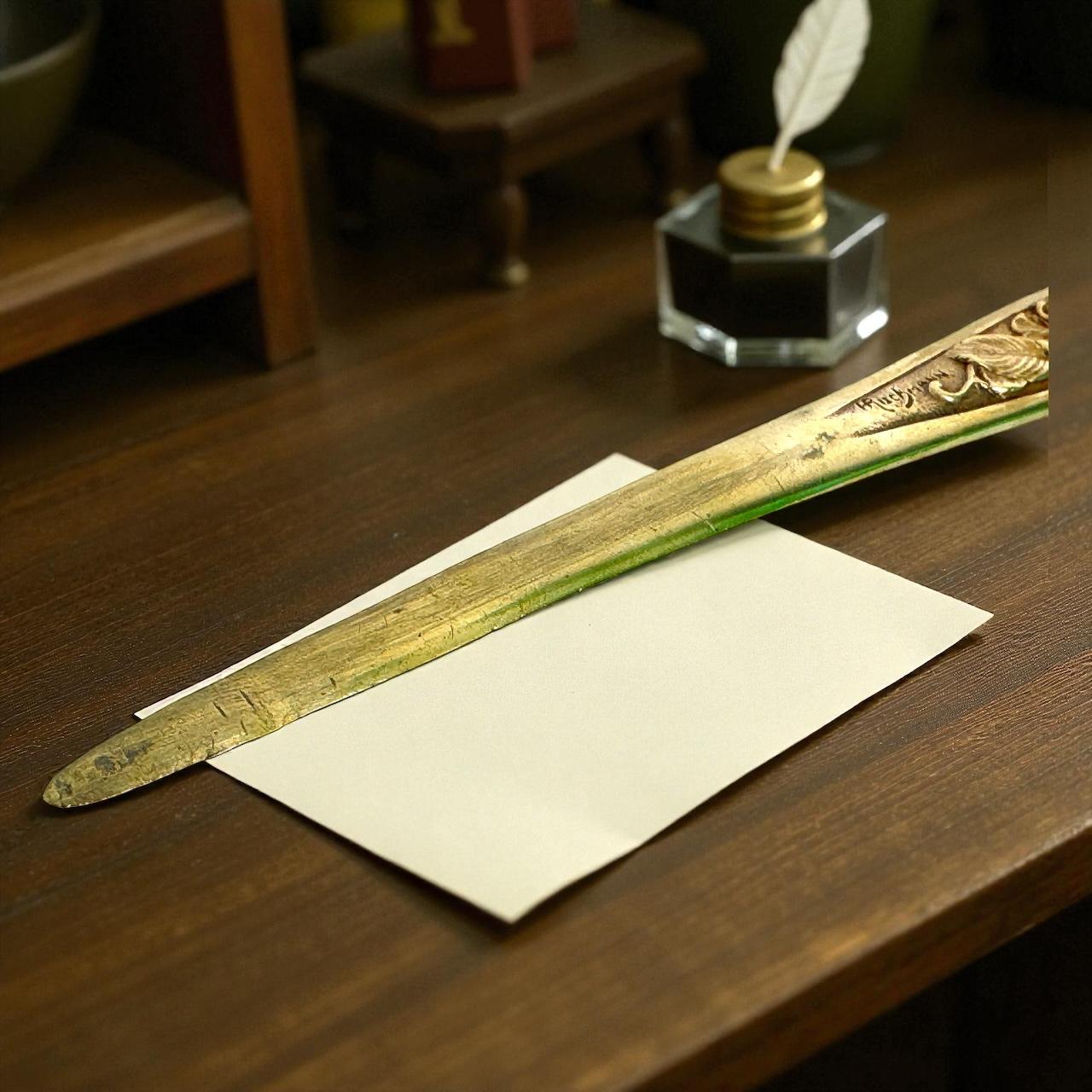 Bronze Brieföffner Jugendstil Anfang 20. Jahrhundert signiert Rischmann, Frankreich im Angebot 5