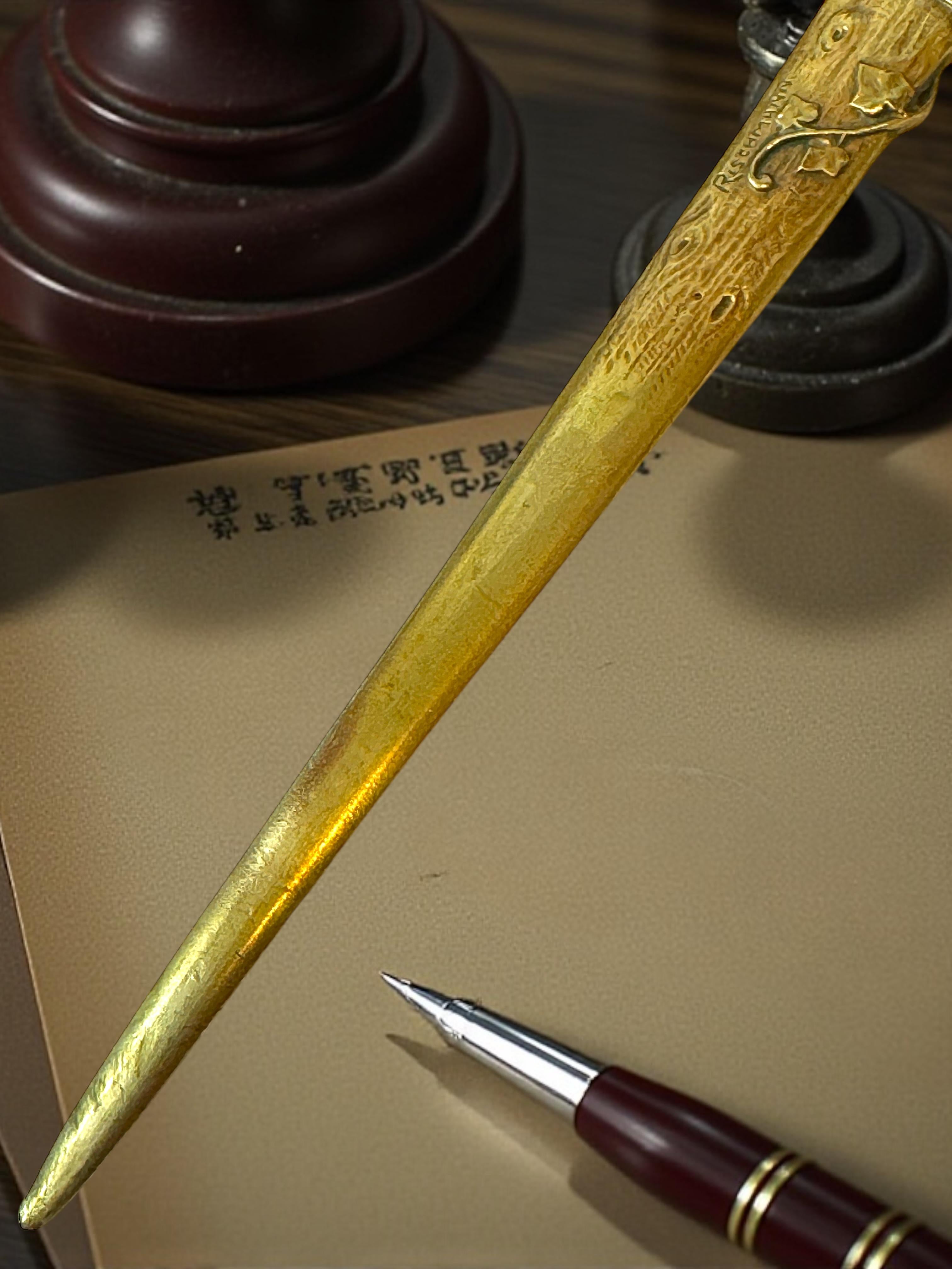 Bronze Brieföffner Jugendstil Anfang 20. Jahrhundert signiert Rischmann, Frankreich im Angebot 7