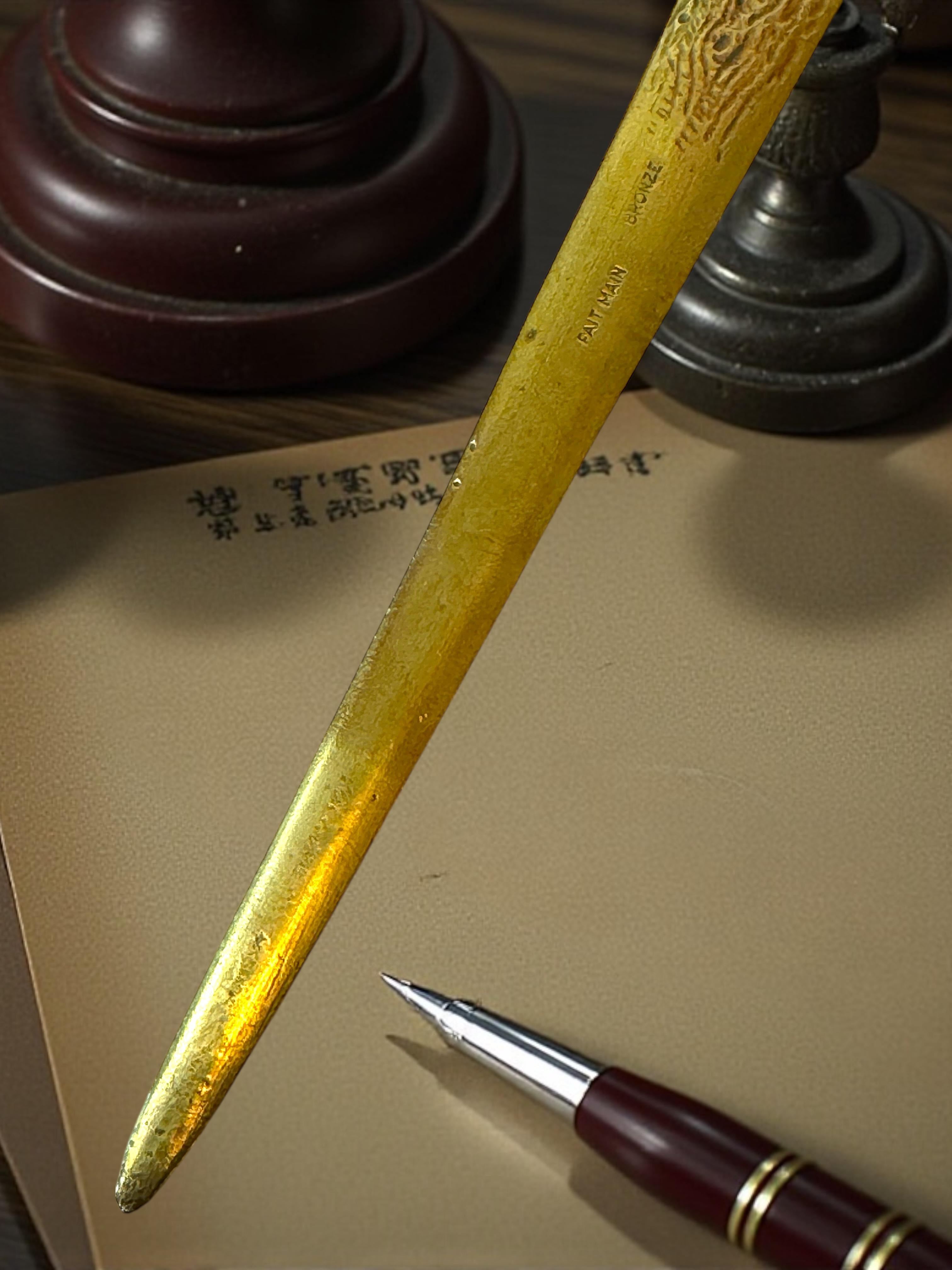 Bronze Brieföffner Jugendstil Anfang 20. Jahrhundert signiert Rischmann, Frankreich im Angebot 8